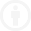 An off-white version of the Creative Commons attribution icon. It is the symbolic representation of a male person commonly used to indicate male toilets enclosed in a circle.