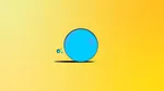 A blue bubble on a gradient background in yellows.
