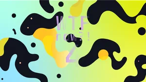 A colourful graphic with numerous dark and yellow blobs on a gradient background in blues and greens.